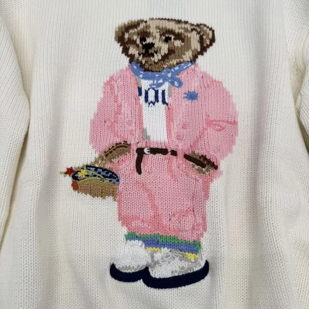 White Polo Ralph Lauren Bear Sweater - Picture 2 of 9